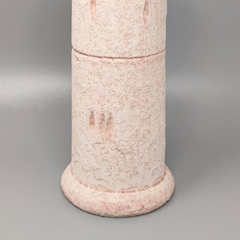 1970 Stunning Pair of Antique Rose Colored Ceramic Vases. Made in Italy
