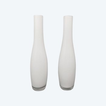 1970 Superb pair of Dogi vases in Murano glass. Made in Italy