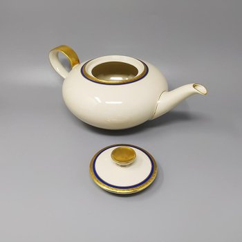 1950 Magnificent white, blue and gold tea/coffee service in Bavarian porcelain. Made in Germany