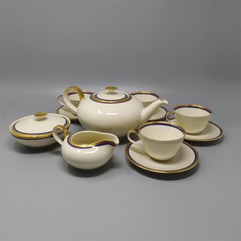 1950 Magnificent white, blue and gold tea/coffee service in Bavarian porcelain. Made in Germany