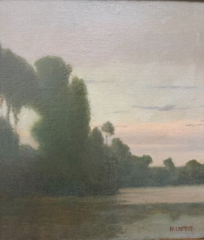 William Sartain (Philadelphia, 1843 - 1924, New York) - Sommernebel, Amerikanischer Tonalismus um 1880