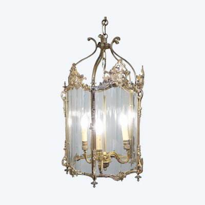 Lanterne de style Louis XV en bronze doré