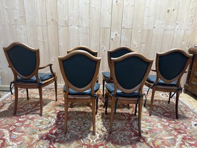 Suite di 4 sedie e 2 poltrone inglesi