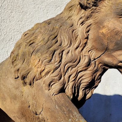 Lion en terre cuite , XVIIIème siècle