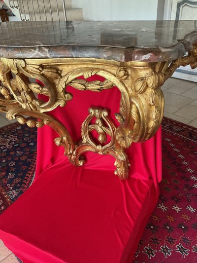Console in legno dorato Luigi XV