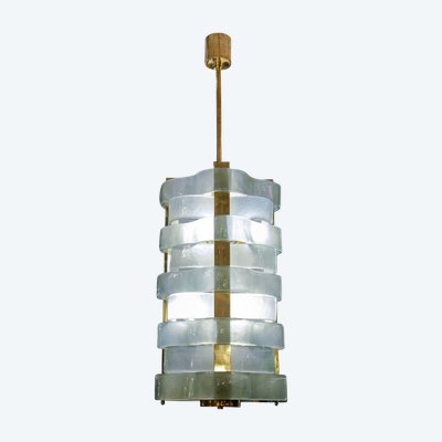 Lanternes en laiton avec rubans de Murano Glustin Luminaires Creation