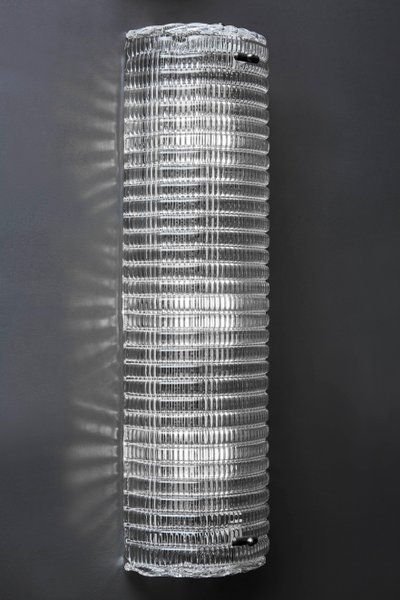 Transparent textured Murano glass with brass frame