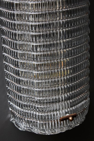 Transparent textured Murano glass with brass frame