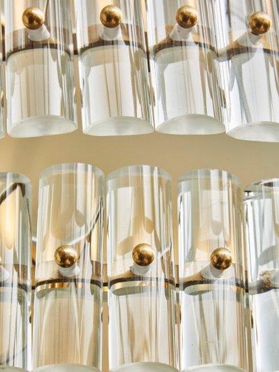 Runder Kronleuchter aus mehrschichtigem Glas
