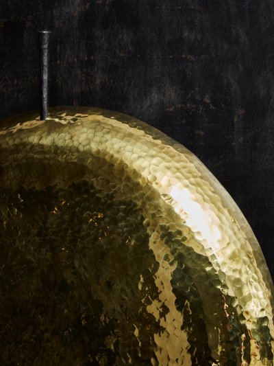 Helios wall sconces in brass and iron by Alexandre Taveau