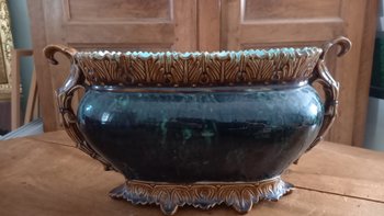 19th century polychrome earthenware planter