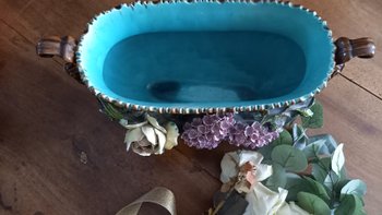 19th century polychrome earthenware planter