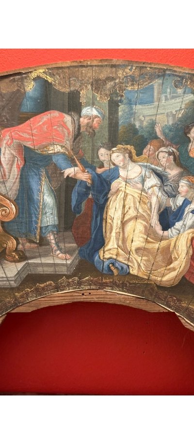 Tempera su carta: "Lo svenimento di Ester" da Antoine Coypel