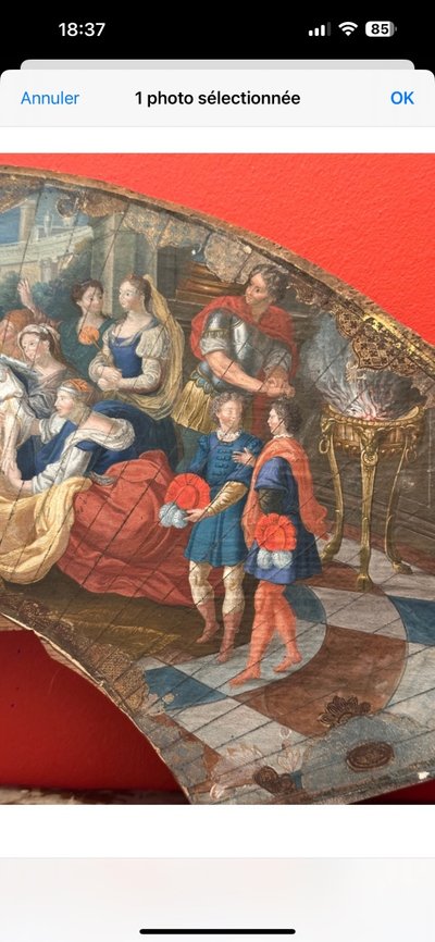 Tempera su carta: "Lo svenimento di Ester" da Antoine Coypel