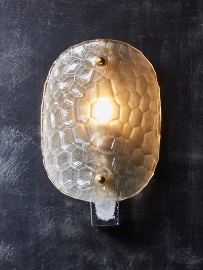 Oval wall lights in frosted Murano glass