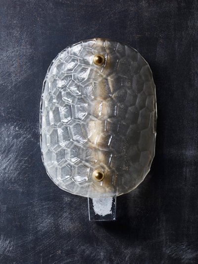 Oval wall lights in frosted Murano glass