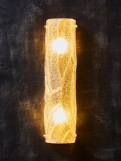Small wall sconces in gold-speckled Murano glass