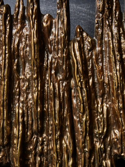 Brutalist horizontal wall lamp in bronze
