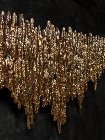 Brutalist horizontal wall lamp in bronze