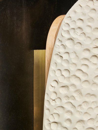 Set of four earthenware wall sconces by Franoise Bergaglia