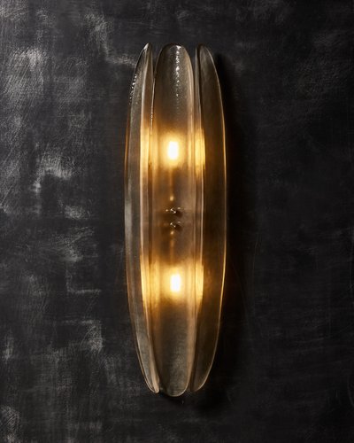 Pair of gray Murano glass wall sconces