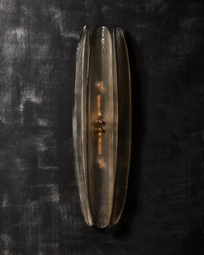 Pair of gray Murano glass wall sconces
