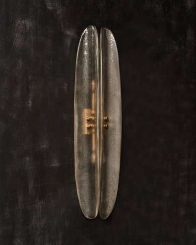 Pair of gray Murano glass wall sconces