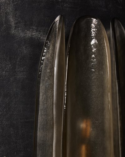 Pair of gray Murano glass wall sconces