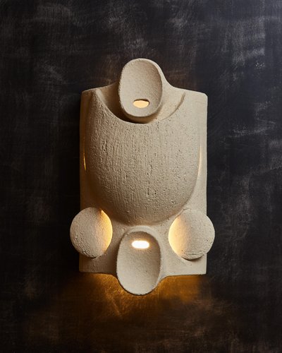 Coppia di applique rotonde in ceramica di Olivia Cognet
