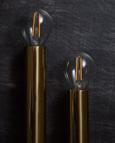 Set di sei applique in stile tubo d'ottone
