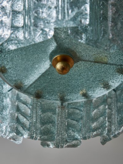 Lantern in transparent blue Murano glass