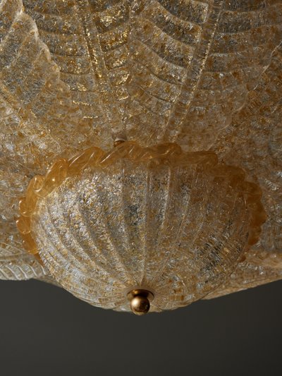 Lustre en verre de Murano  fleurs d'or