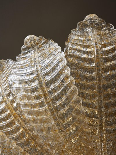 Lustre en verre de Murano  fleurs d'or