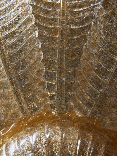 Lustre en verre de Murano  fleurs d'or