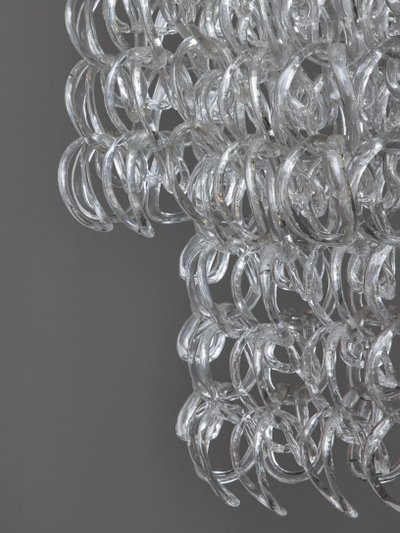Lustre en verre ovale d'Angelo Mangiarotti pour Vistosi