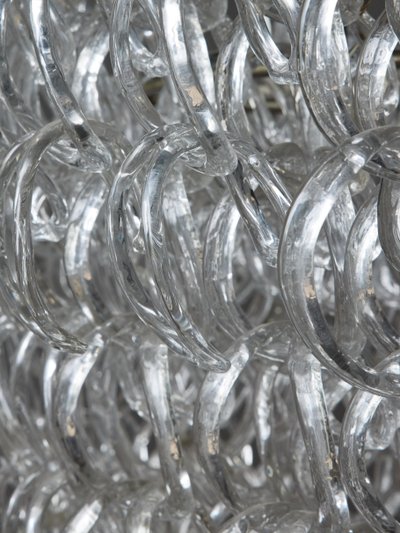 Lustre en verre ovale d'Angelo Mangiarotti pour Vistosi