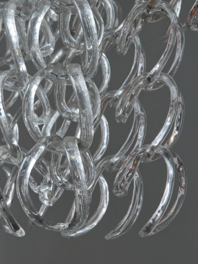 Lustre en verre ovale d'Angelo Mangiarotti pour Vistosi