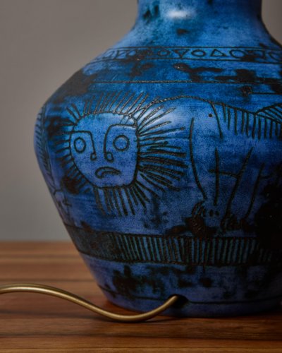 Jacques Blin baluster-shaped ceramic table lamp