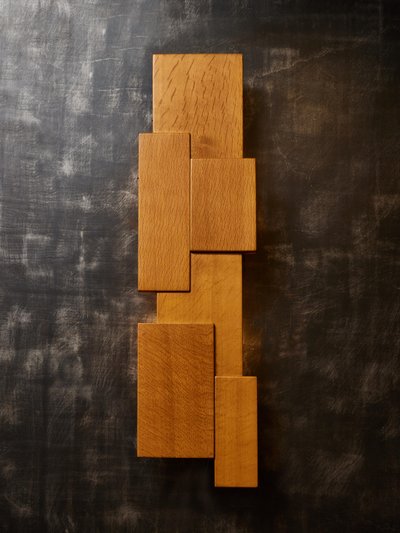 Teak wall scone