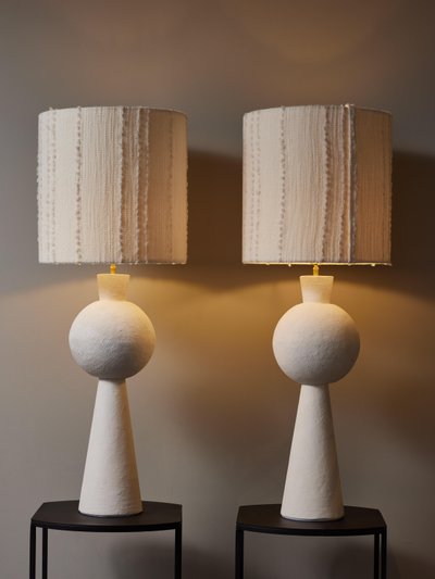 Pair of decorative plaster table lamps