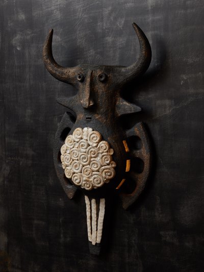 Coppia di applique in ceramica Toro di Dominique Pouchain