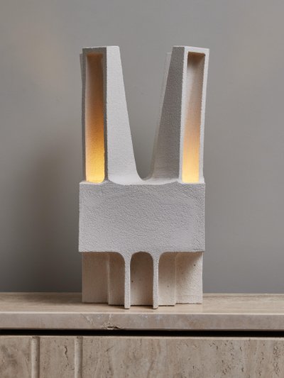 Modern ceramic table lamp by Frederic Bourdiec