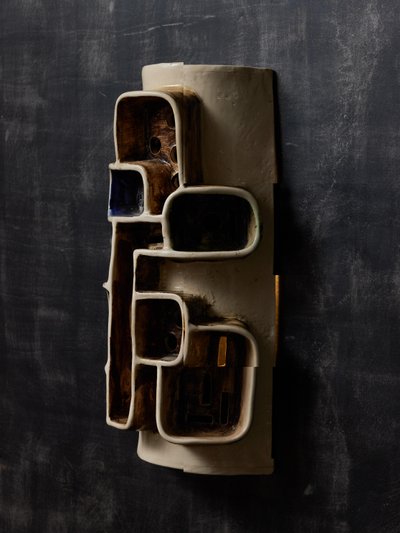 Pieces uniques Poet Laval Enamelled wall lamp