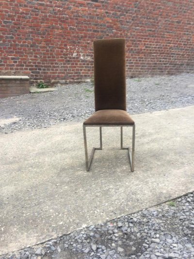 Maison Jansen ,Suite de 6 chaises hauts dossiers circa 1970