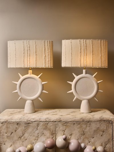 Pair of Sunshine table lamps in plaster