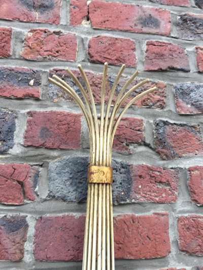 Pair of Large Art Deco Wall Sconces, in Lacquered Metal, Circa 1940