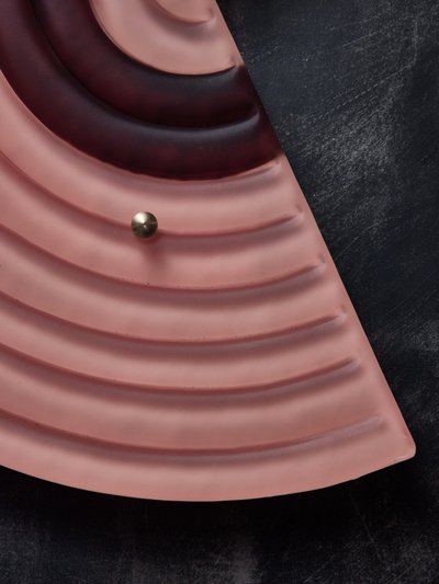 Applique in vetro di Murano rosa e ondulato