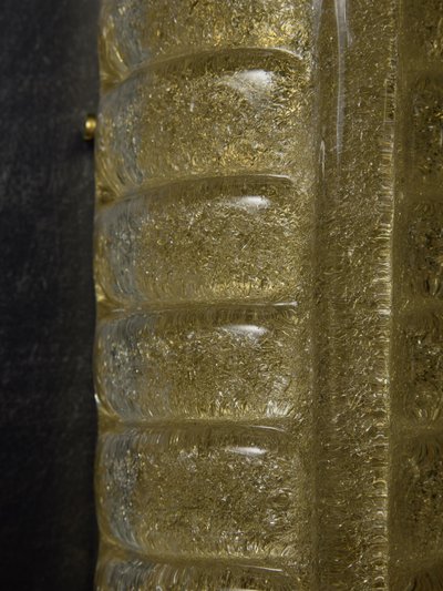 Applique da parete in ottone tubolare e vetro di Murano