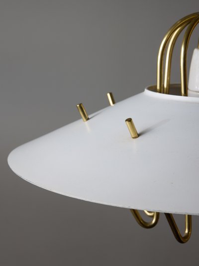 Danish pendant light in lacquered metal and brass