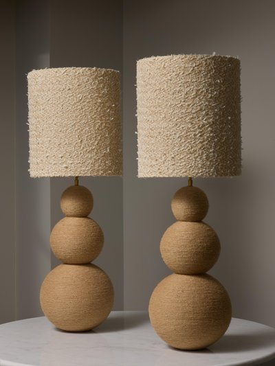 Pair of rope-wrapped table lamps